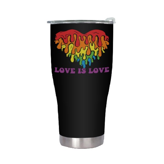 LBGT Flag Gay Pride Human Love is Love Stainless Steel Tumblers