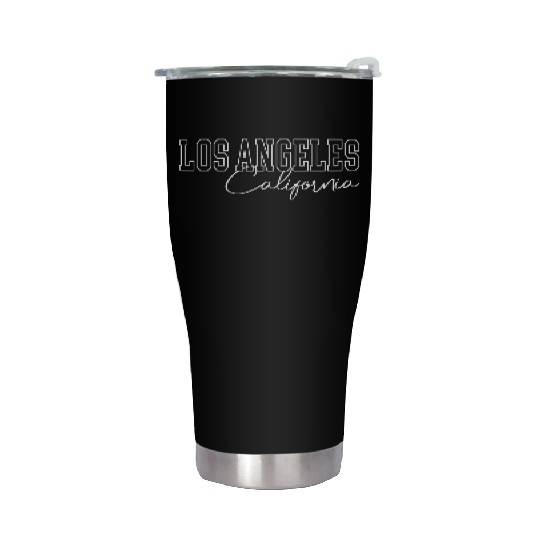 Womens Los Angeles California Letter Print Half Stainless Steel Tumblers