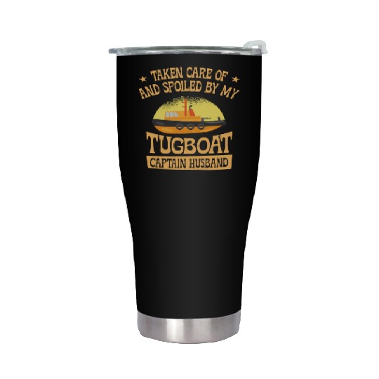 Tugboat Spoiled Tugboat Captain Husband Sailing Stainless Steel Tumblers