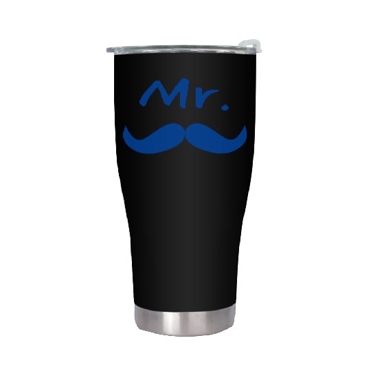 Mr & Mrs. Mustache Lips Matching Couple Stainless Steel Tumblers
