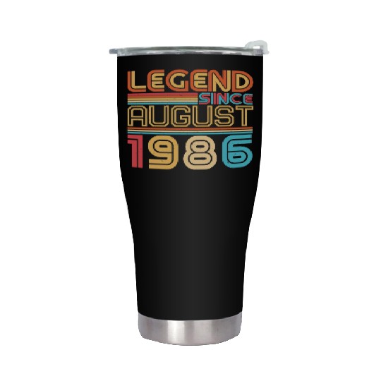 Birthday Greeting For August 1986 Stainless Steel Tumblers