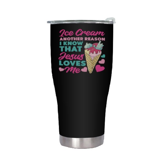 Ice Cream Christian Jesus Cone Ice Stainless Steel Tumblers