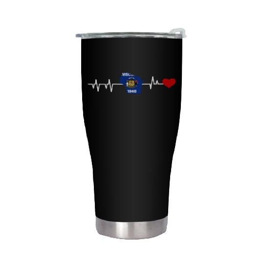 Wisconsin Heartbeat Gift Stainless Steel Tumblers
