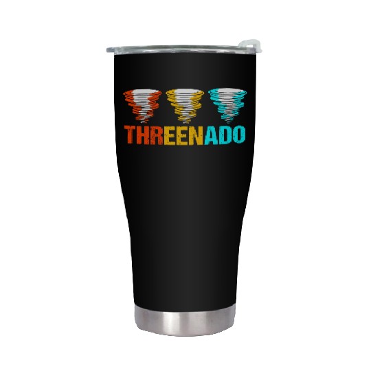 3rd Birthday Threenado Birthday Tornado Stainless Steel Tumblers