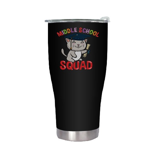 Middle School Squad Cat Back To School Stainless Steel Tumblers