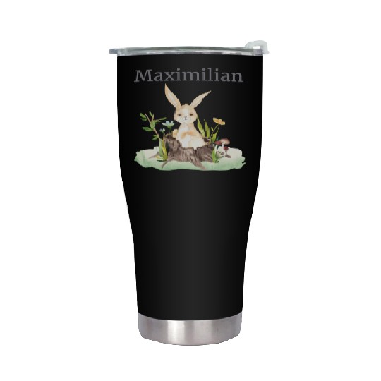Waldtier Reh Hase Hedgehog Flowers Name Maximilian Stainless Steel Tumblers
