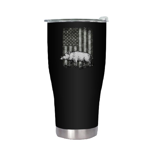 Patriotic Wild Boar Hunting Season For Hog Stainless Steel Tumblers