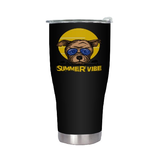 Summer vibes doggy paradise - Dog Lover Stainless Steel Tumblers