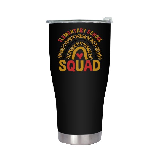 Back To School Leopard Elementary School Squad Stainless Steel Tumblers