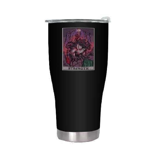Strength Tarot Card Halloween Cerberus Greek Mytho Stainless Steel Tumblers