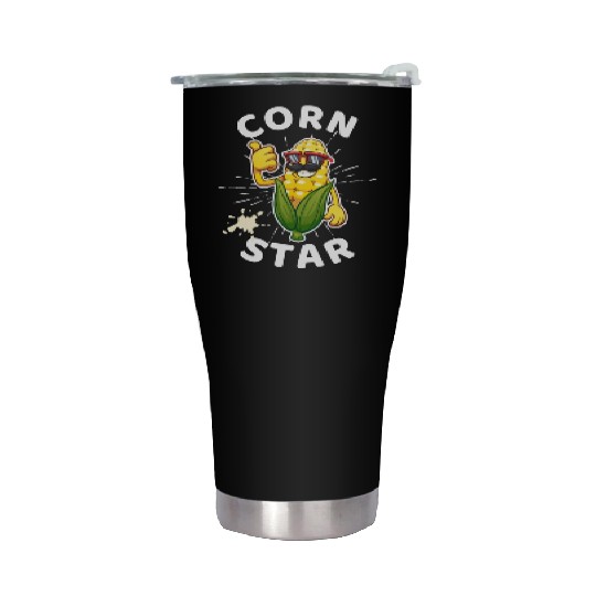 Funny Corn Star Sunglasses Mustache big Postal Service Stainless Steel Tumblers