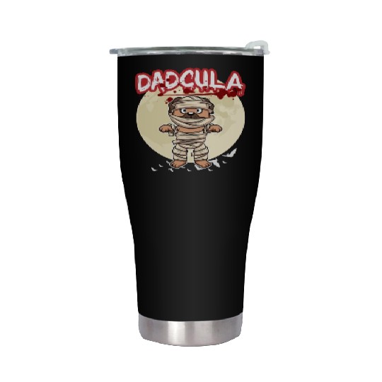 Dadcula Dracula Vampire Dad Funny Halloween Party Stainless Steel Tumblers
