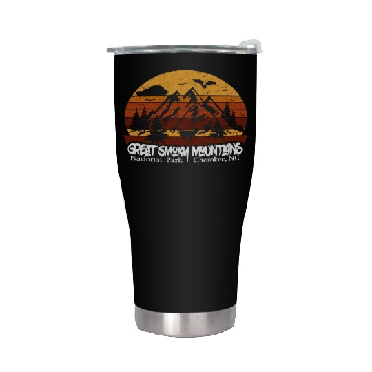 Great Smoky Mountains Cherokee Nc Vintage Souvenir Stainless Steel Tumblers