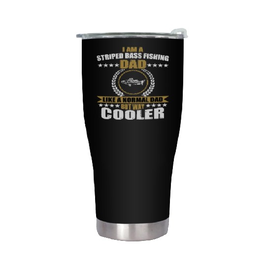 Striped Bass Fishing Dad Stainless Steel Tumblers