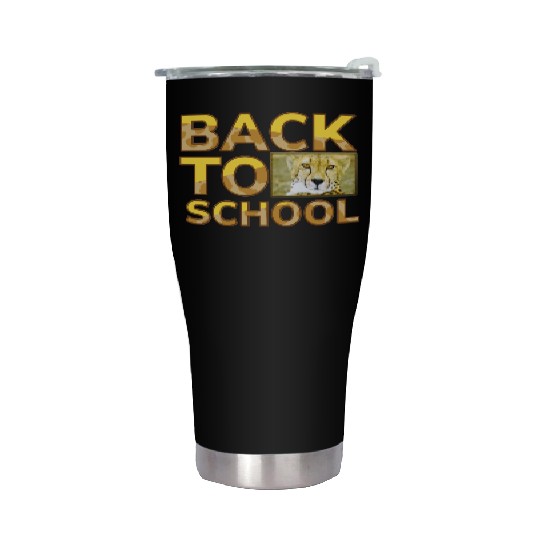 Back to school leopard print Stainless Steel Tumblers