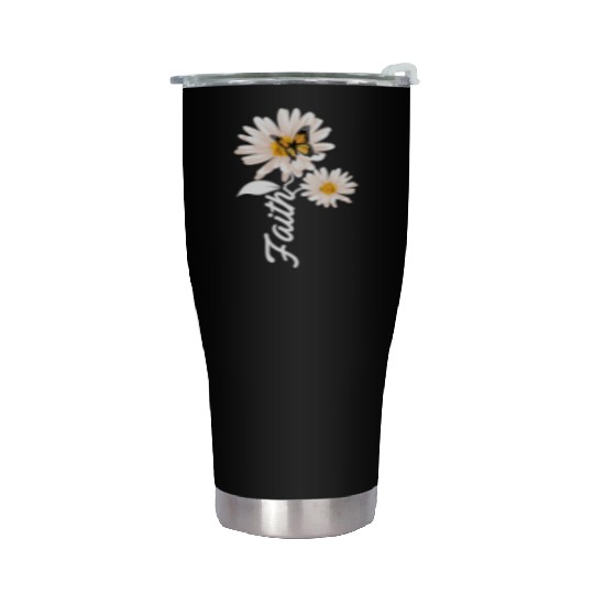 Christian Gardener Butterfly Faith Daisy Stainless Steel Tumblers