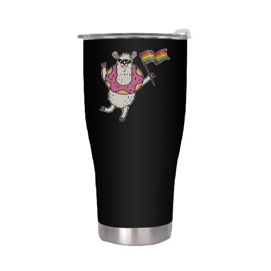 LGBT Rainbow Funny Llama Gay Pride Lesbian Gift Stainless Steel Tumblers