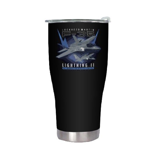 F-35 Lightning Ii 5Th Gen Stealth Fighter Stainless Steel Tumblers