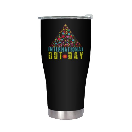 Colorful Triangle Pattern International Dot Day Stainless Steel Tumblers