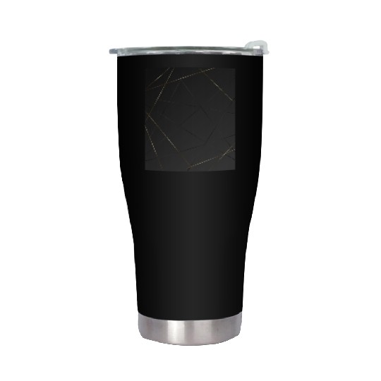 Luxury Black Gold Geometric Polygon Stainless Steel Tumblers