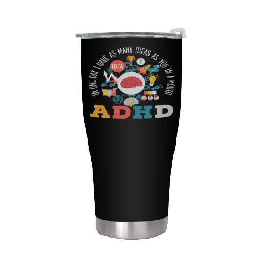 ADHD Warrior Embrace Neurodiversity ADHD Awareness Stainless Steel Tumblers