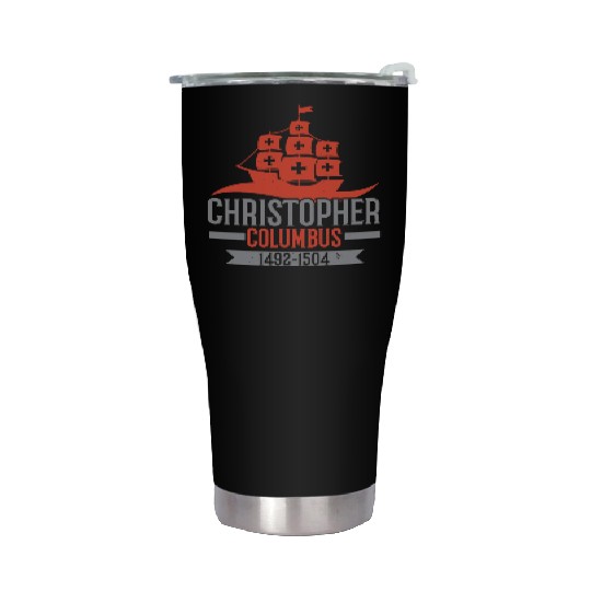 Columbus Day Navigator Ship Christopher Columbus Stainless Steel Tumblers