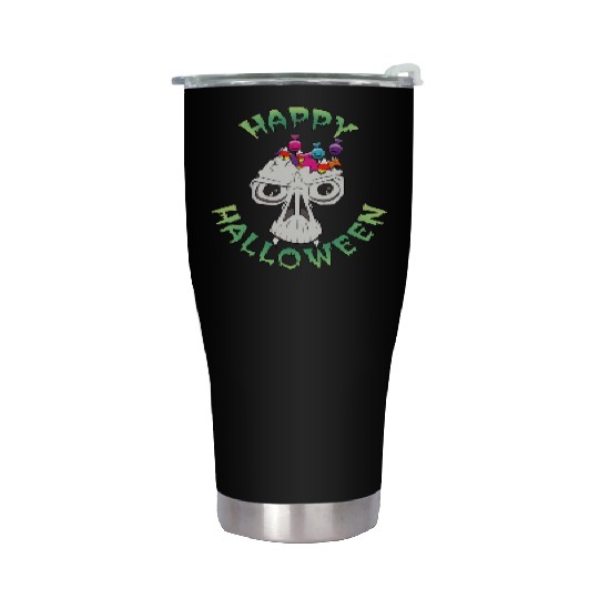Candy Skull Happy Halloween Cartoon Stainless Steel Tumblers