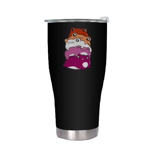 Lesbian Gay Pride Frog Pile Lesbian Gay Gay Flag Stainless Steel Tumblers