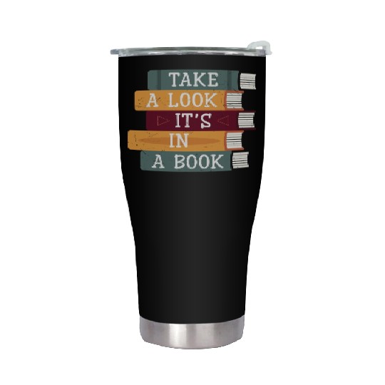 Take A Look It's A Book Retro Rainbow Reading Stainless Steel Tumblers