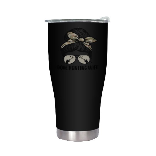 Dove Hunting Stainless Steel Tumblers Messy Bun Dove Hunter Woman