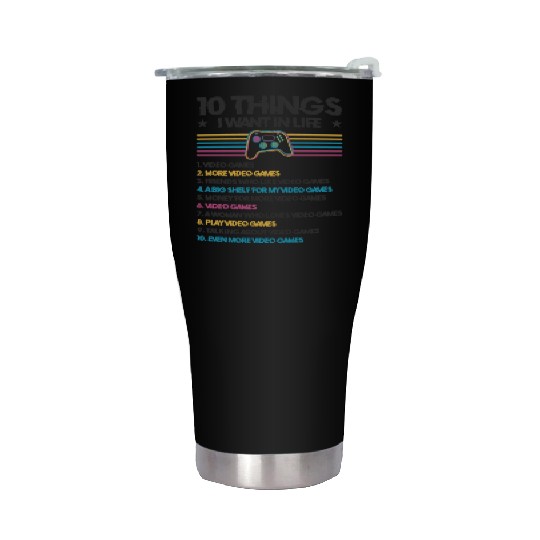 Gaming Gamer Playing Video Game Computer Stainless Steel Tumblers