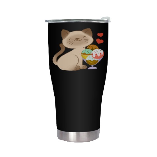 Ice Cream Cat Lover Stainless Steel Tumblers