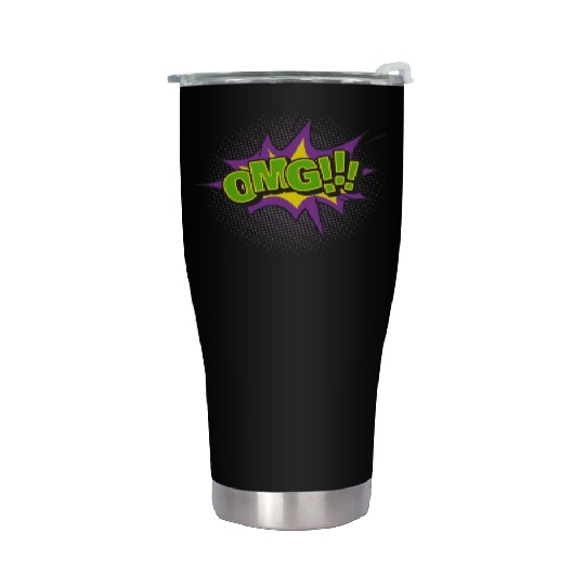 Comic Style OMG Expression Design Stainless Steel Tumblers
