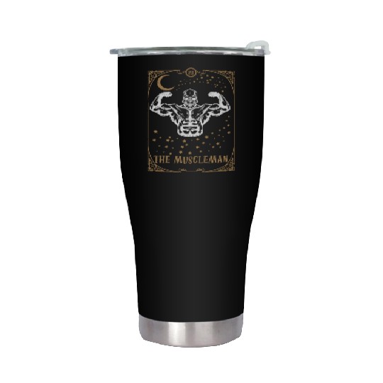 Gym Tarot Card Occult Club Gothic Man Muscle Stainless Steel Tumblers