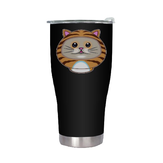 Cute Daruma Doll Kitty Tiger Stainless Steel Tumblers