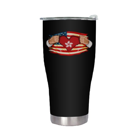 Hong Kongese Who Live in America HongKong Flag Stainless Steel Tumblers