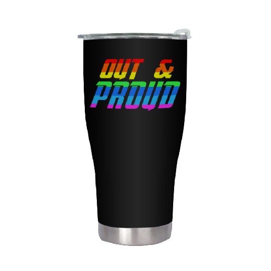 Out and Proud / LGBTQ, Gay Lesbian Gay Pride Stainless Steel Tumblers