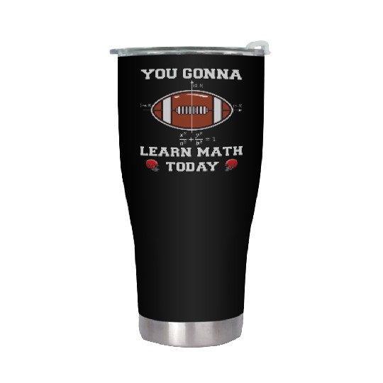 American Football Ball and Math Teacher Stainless Steel Tumblers