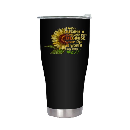 I Became Homeschool Mom Costume Back To School Stainless Steel Tumblers