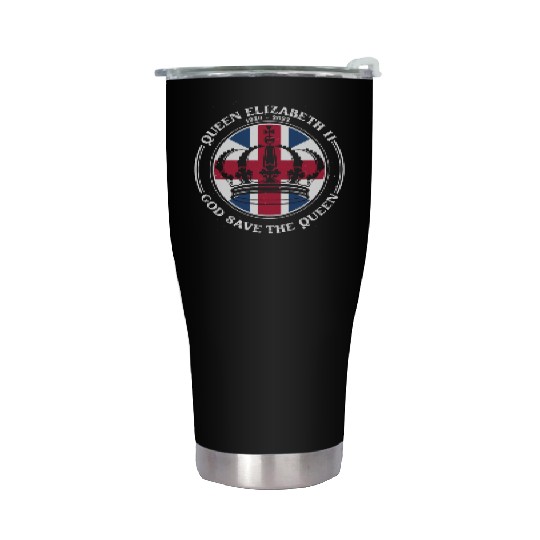 UK British Queen Elizabeth II God Save The Queen Stainless Steel Tumblers
