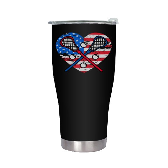 Lacrosse US Flag Stainless Steel Tumblers