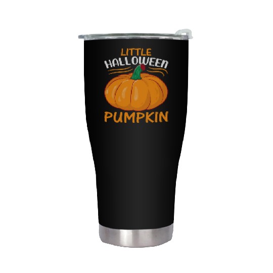 Little Halloween Pumpkin I Halloween Newborn Baby Stainless Steel Tumblers