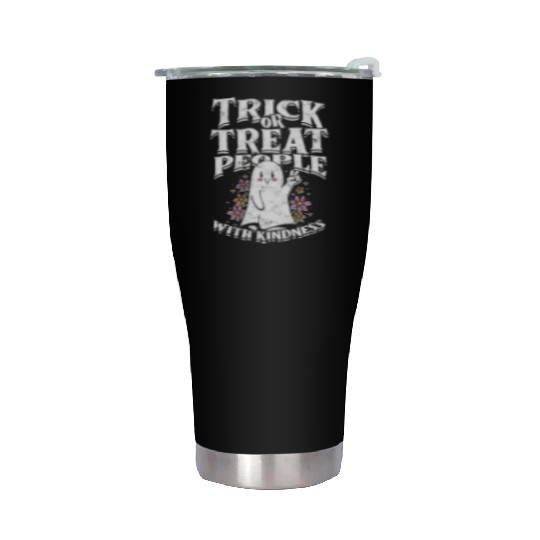 Trick or treat people with kindness - cute ghost Stainless Steel Tumblers