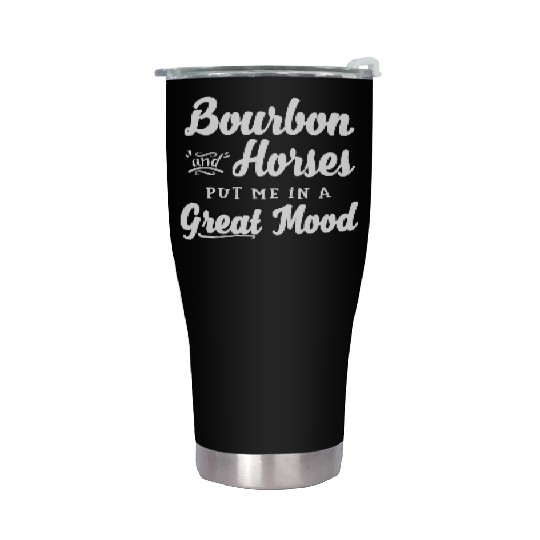 Mens Bourbon and Horses Great Mood Fun Kentucky Stainless Steel Tumblers
