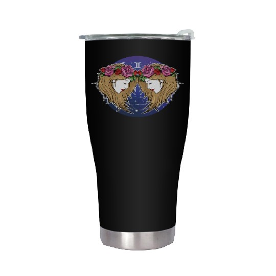 Gemini Zodiac Sign Illustration Art Stainless Steel Tumblers