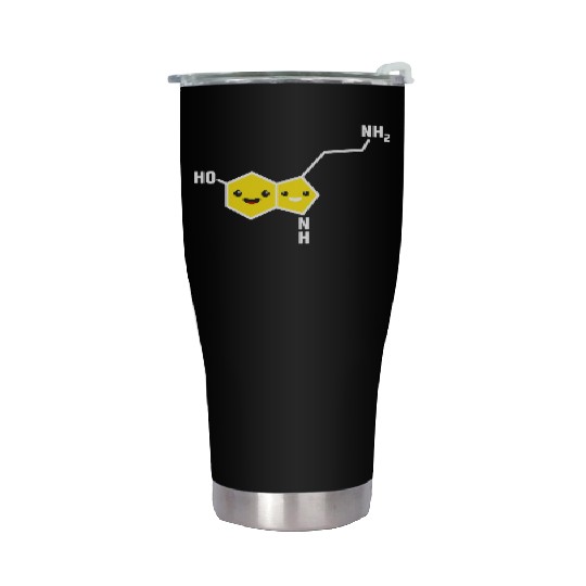 Happy Serotonin Molecule Science Chemistry Teacher Stainless Steel Tumblers