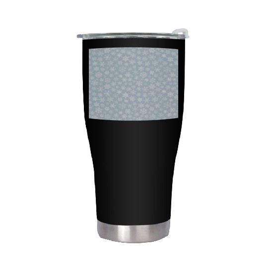 Modern Grey Snowflakes Pattern Stainless Steel Tumblers