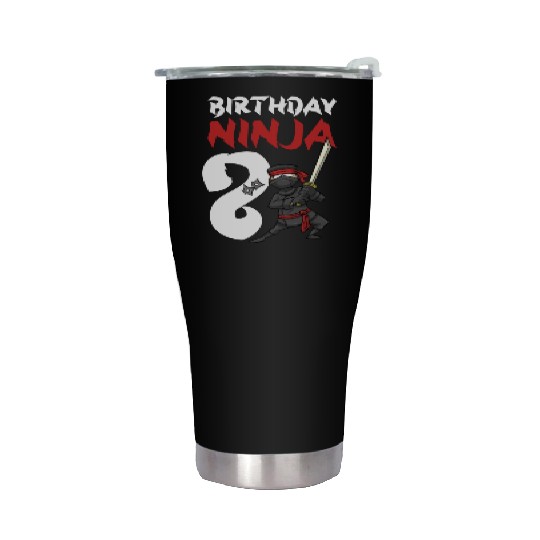 Birthday Party 8 Years Old Japanese Ninja Birthday Stainless Steel Tumblers