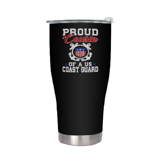 Proud US Coast Guard Cousin Stainless Steel Tumblers