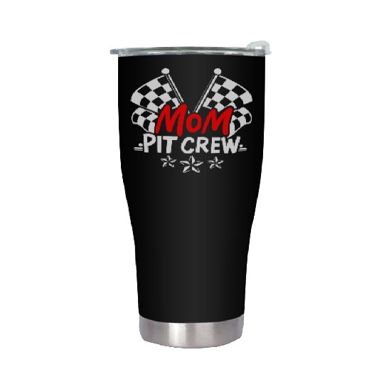 Cool Mothers Day Car Racing Mama Mom Pit Crew Stainless Steel Tumblers